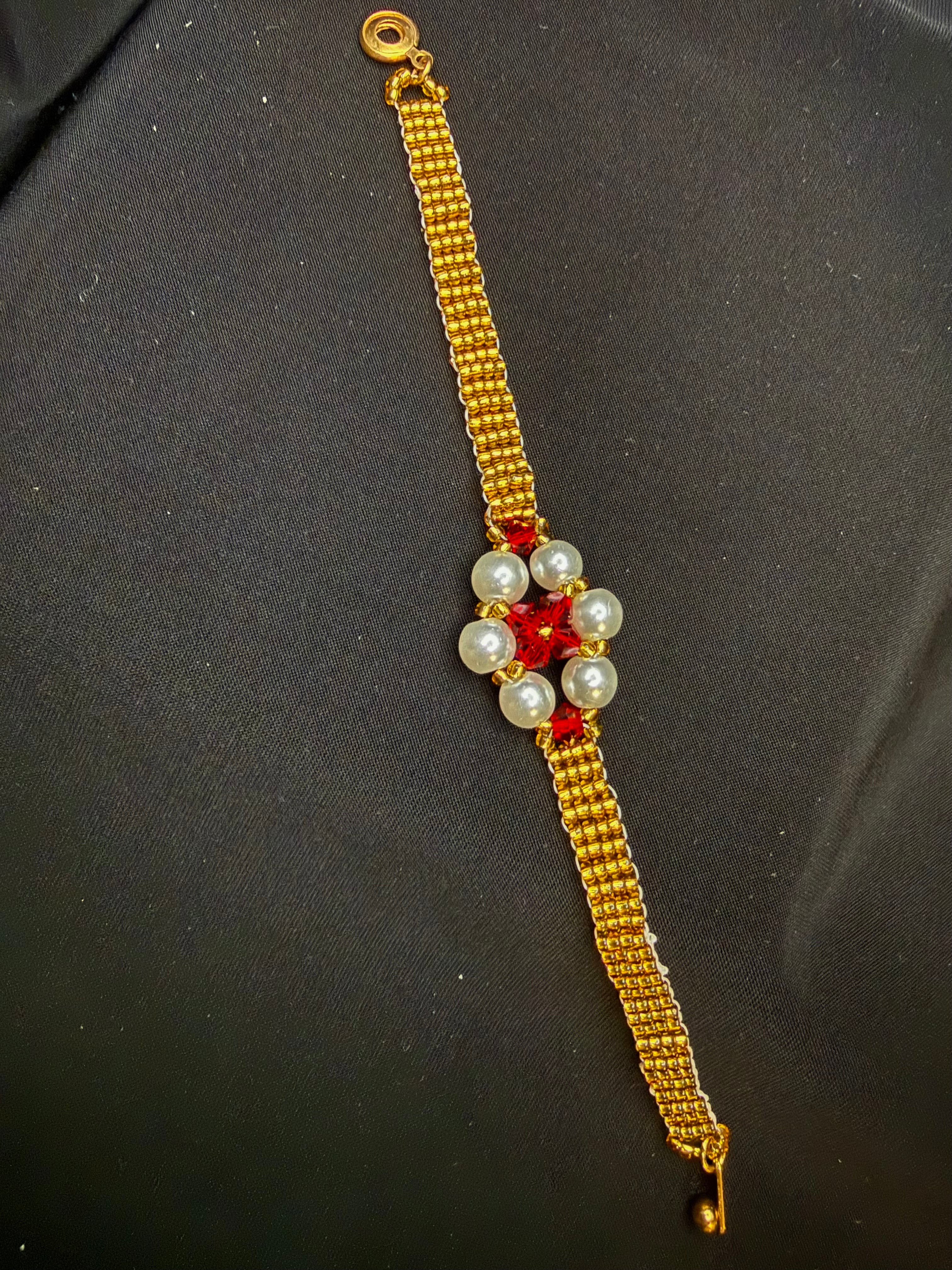 Red Flower Bracelet