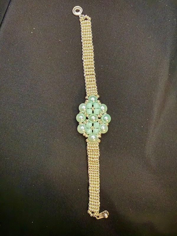 The Double Blue Flower Braelet