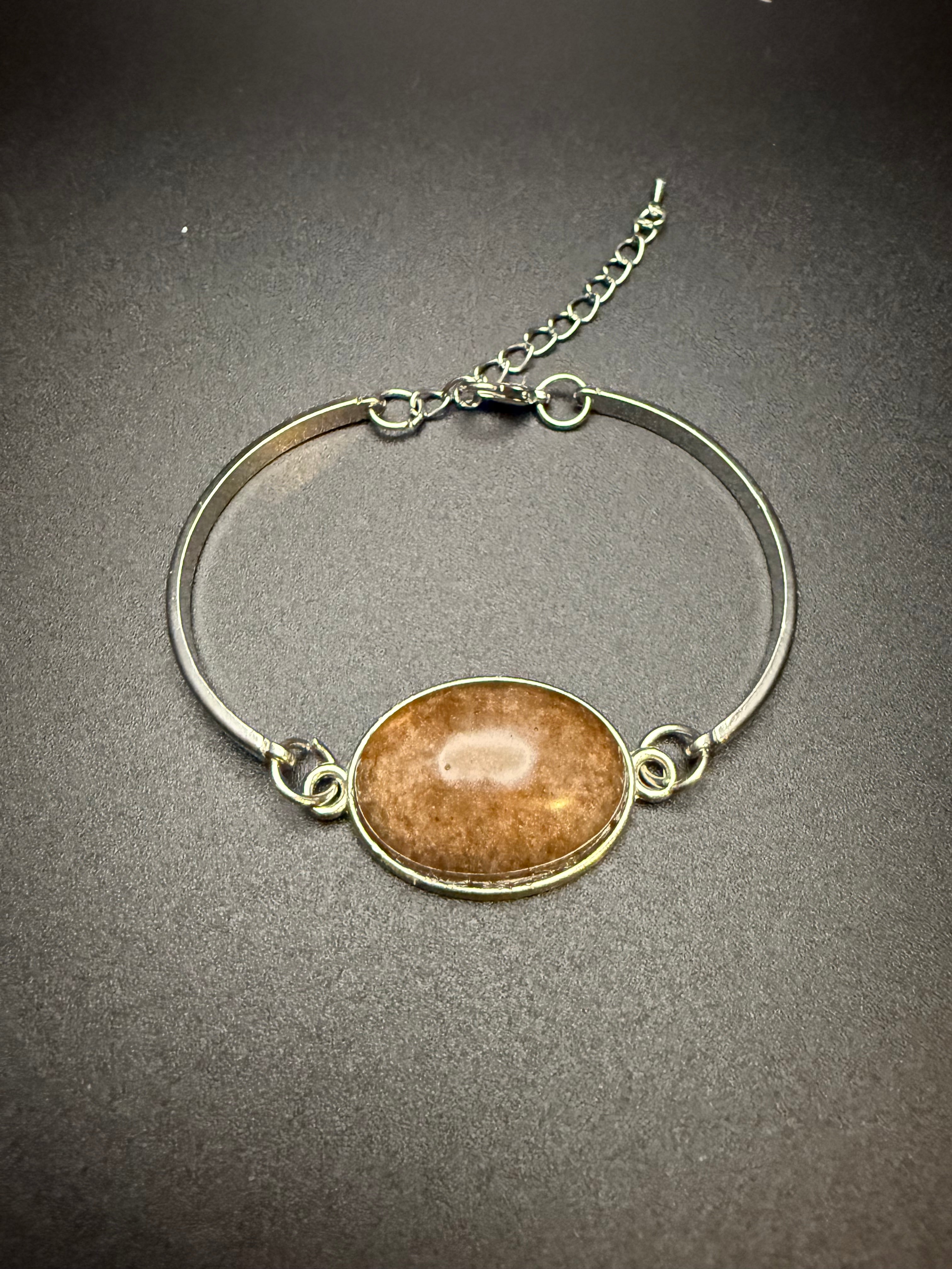 Brown Resin Cabochon Bracelet