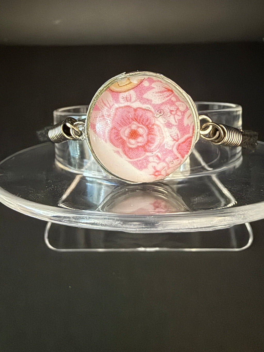 Pretty Pink Flower Bracelet